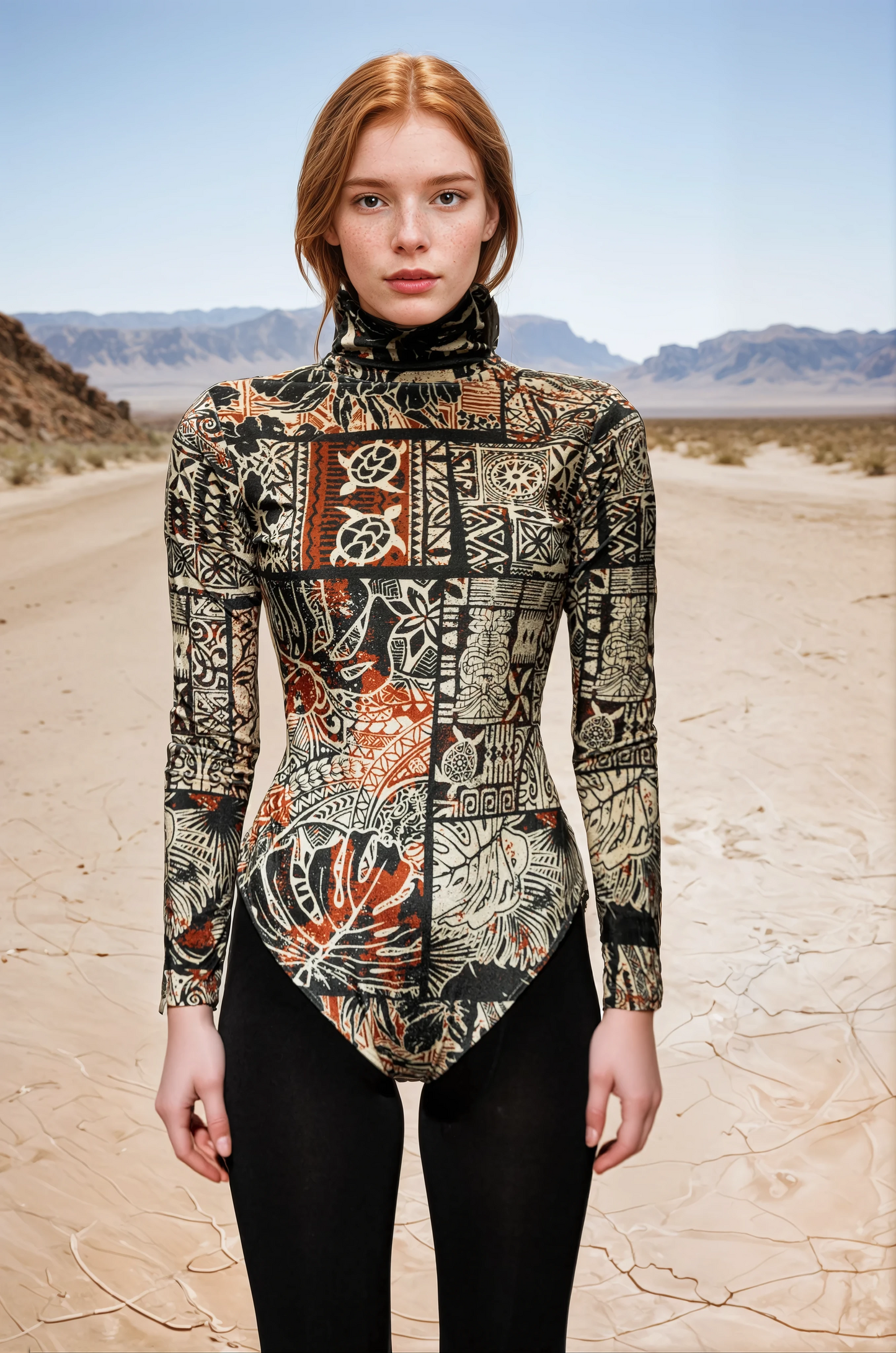 Desouk Patchwork Bodysuit Velvet