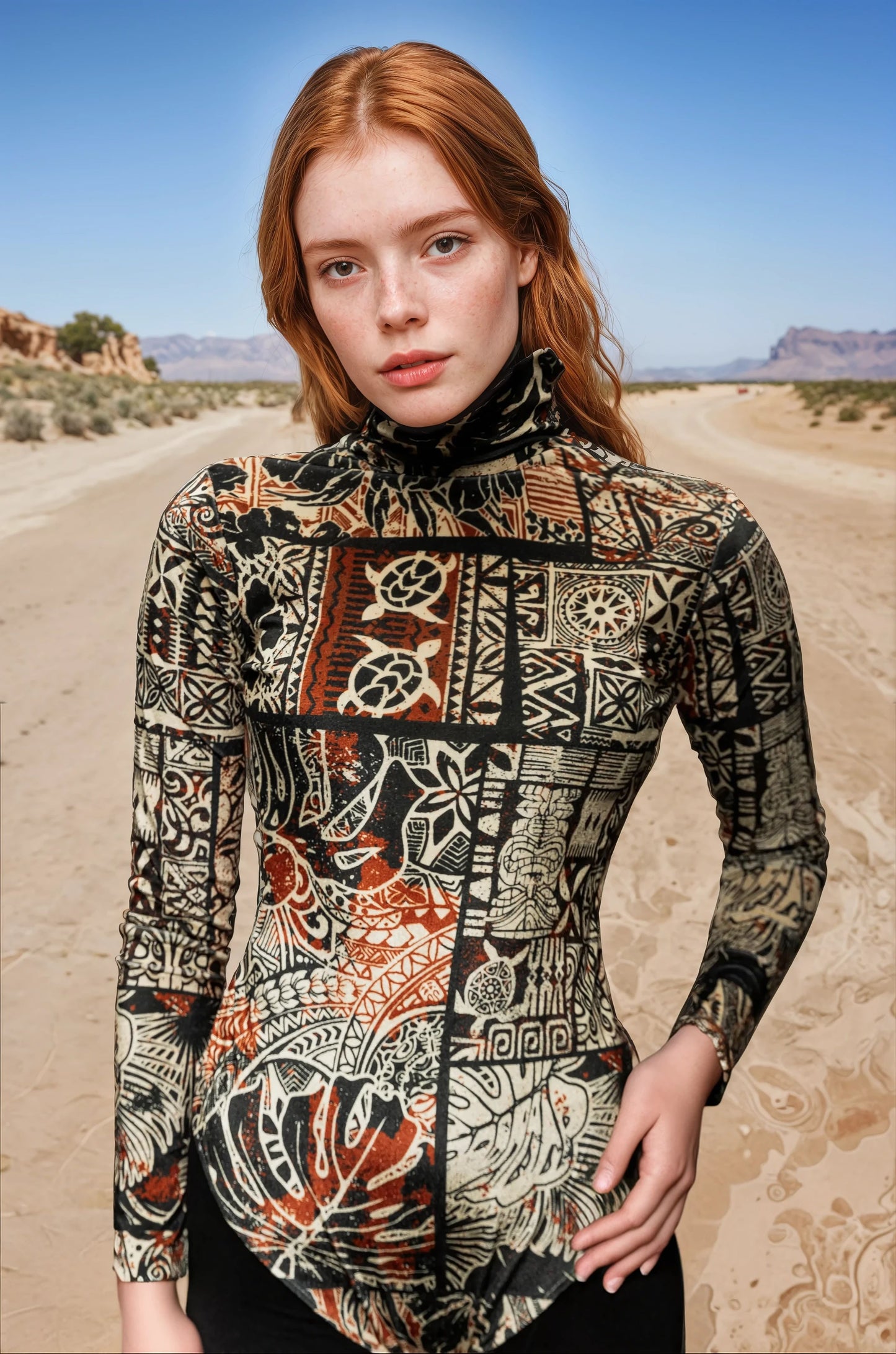 Desouk Patchwork Bodysuit Velvet