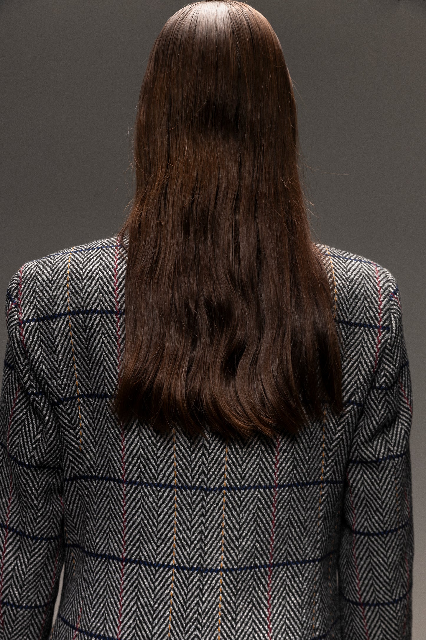 Esna Herringbone Wool Blazer Grey