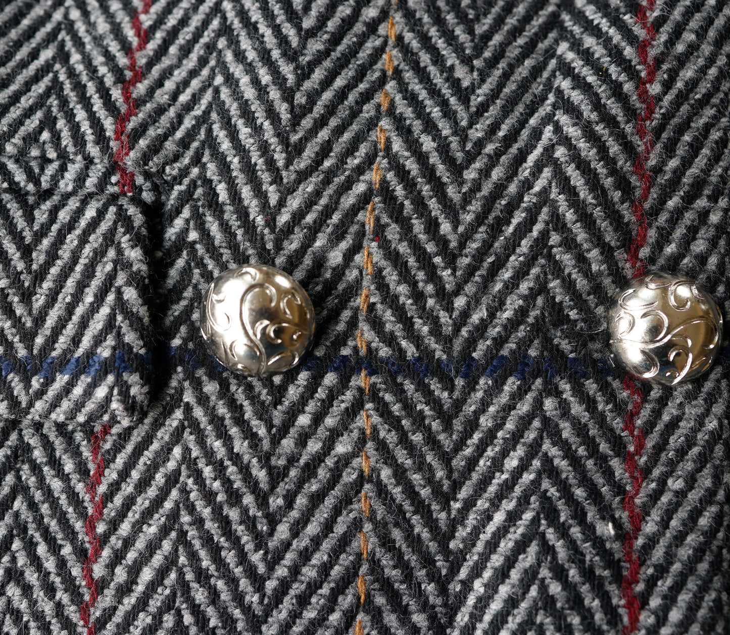 Esna Herringbone Wool Blazer Grey