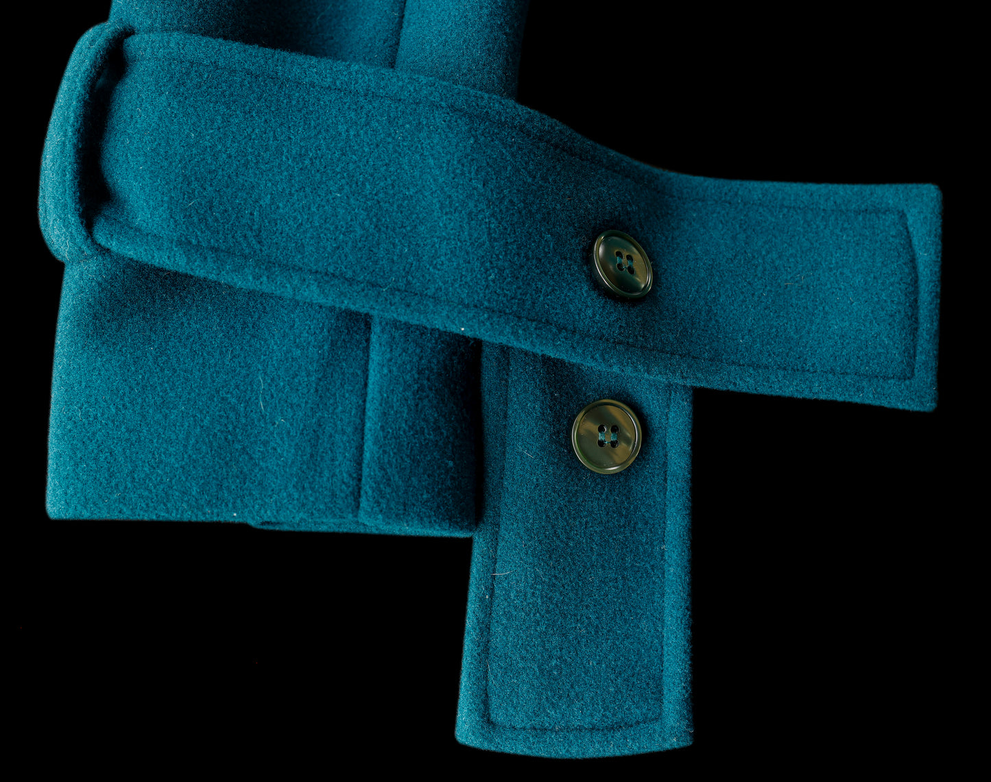 Faiyum Coat – Wool Blend Dark Teal Overcoat, Long Winter Coat