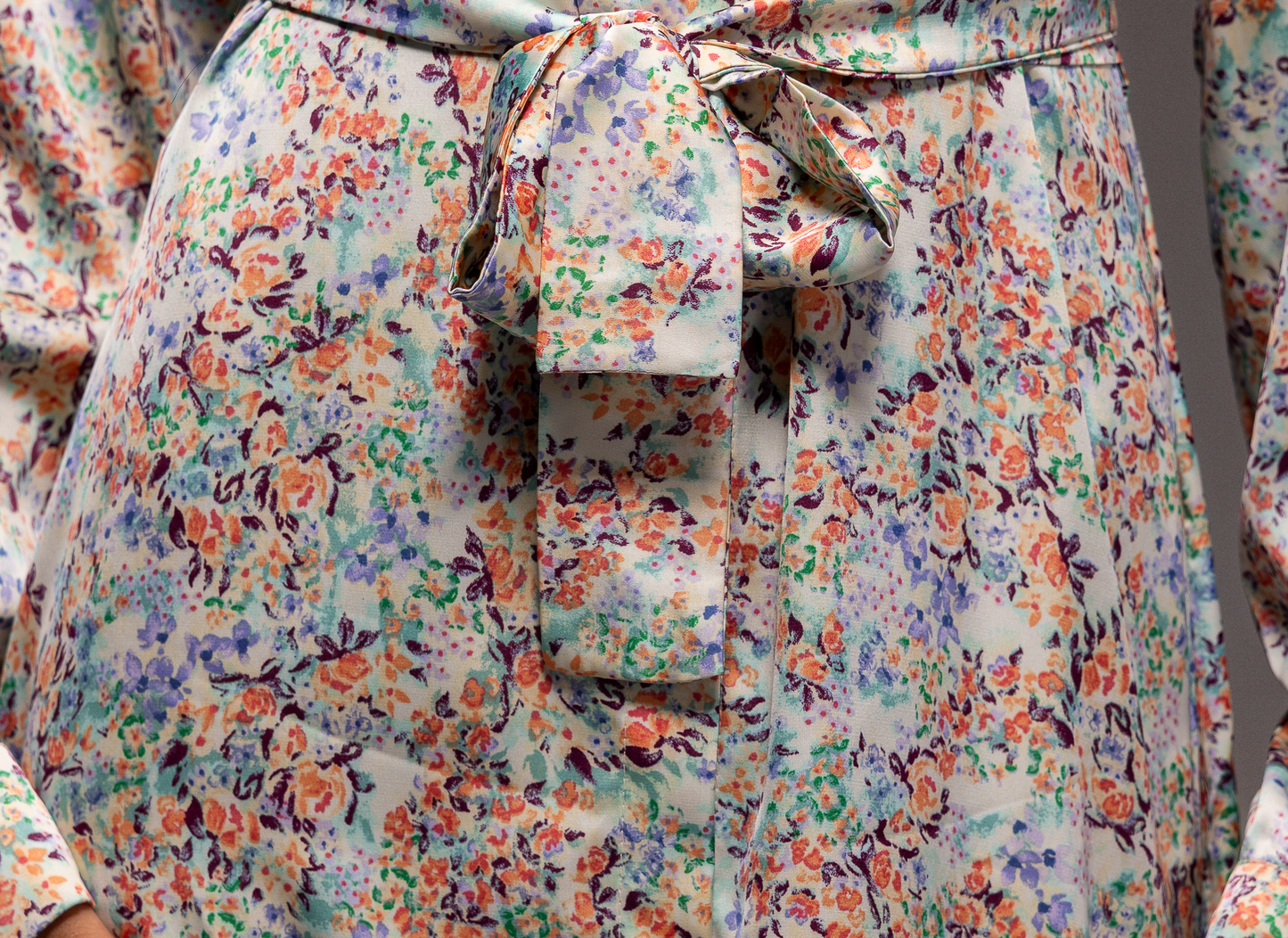 Riva Blossom Satin Maxi Dress – Floral Shirt Dress in Luxury Satin