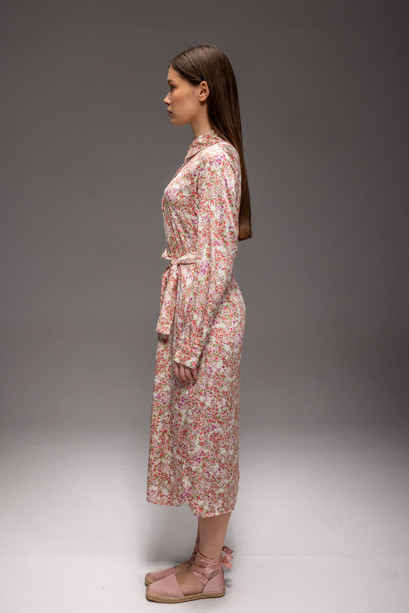 Riva Blossom Satin Maxi Dress – Floral Shirt Dress in Luxury Satin