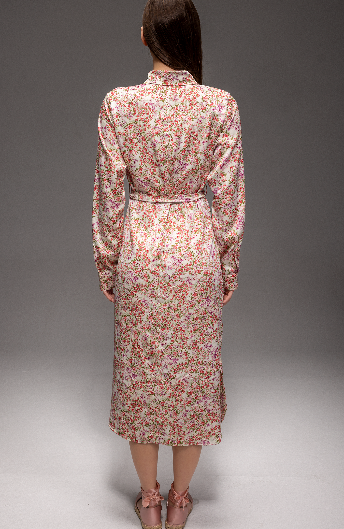 Riva Blossom Satin Maxi Dress – Floral Shirt Dress in Luxury Satin