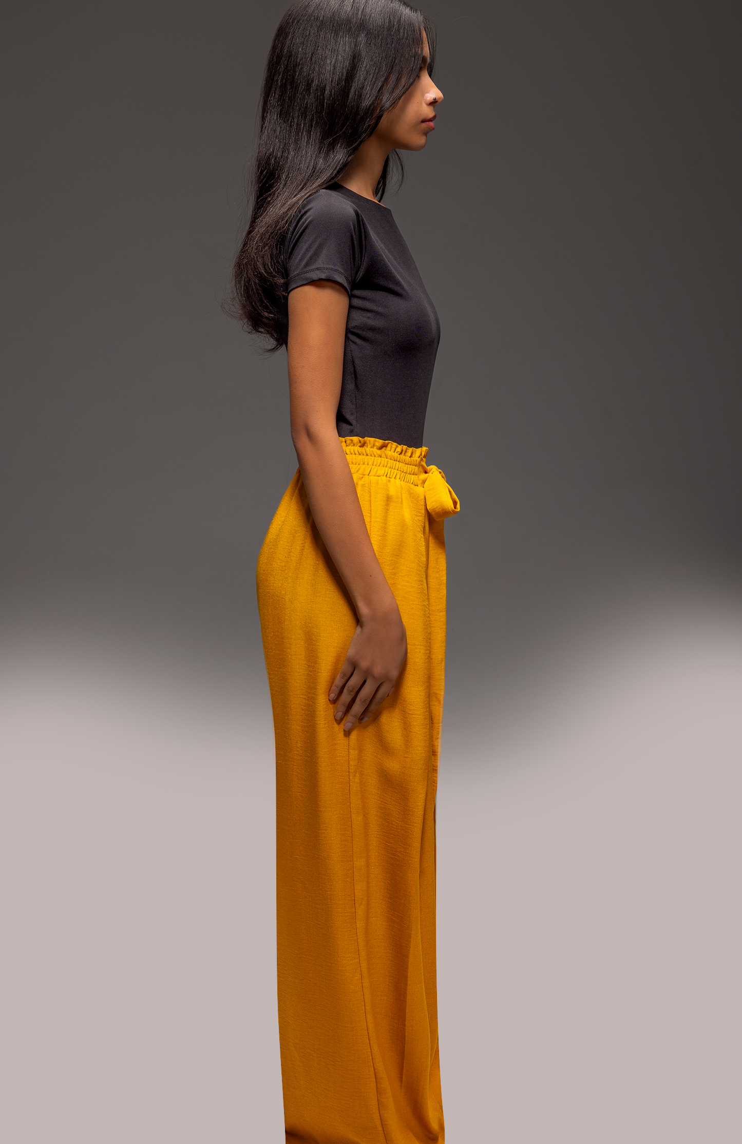 Zildjan Wide Leg Linen Pants โ French Linen Belted Trousers with Elastic Waist