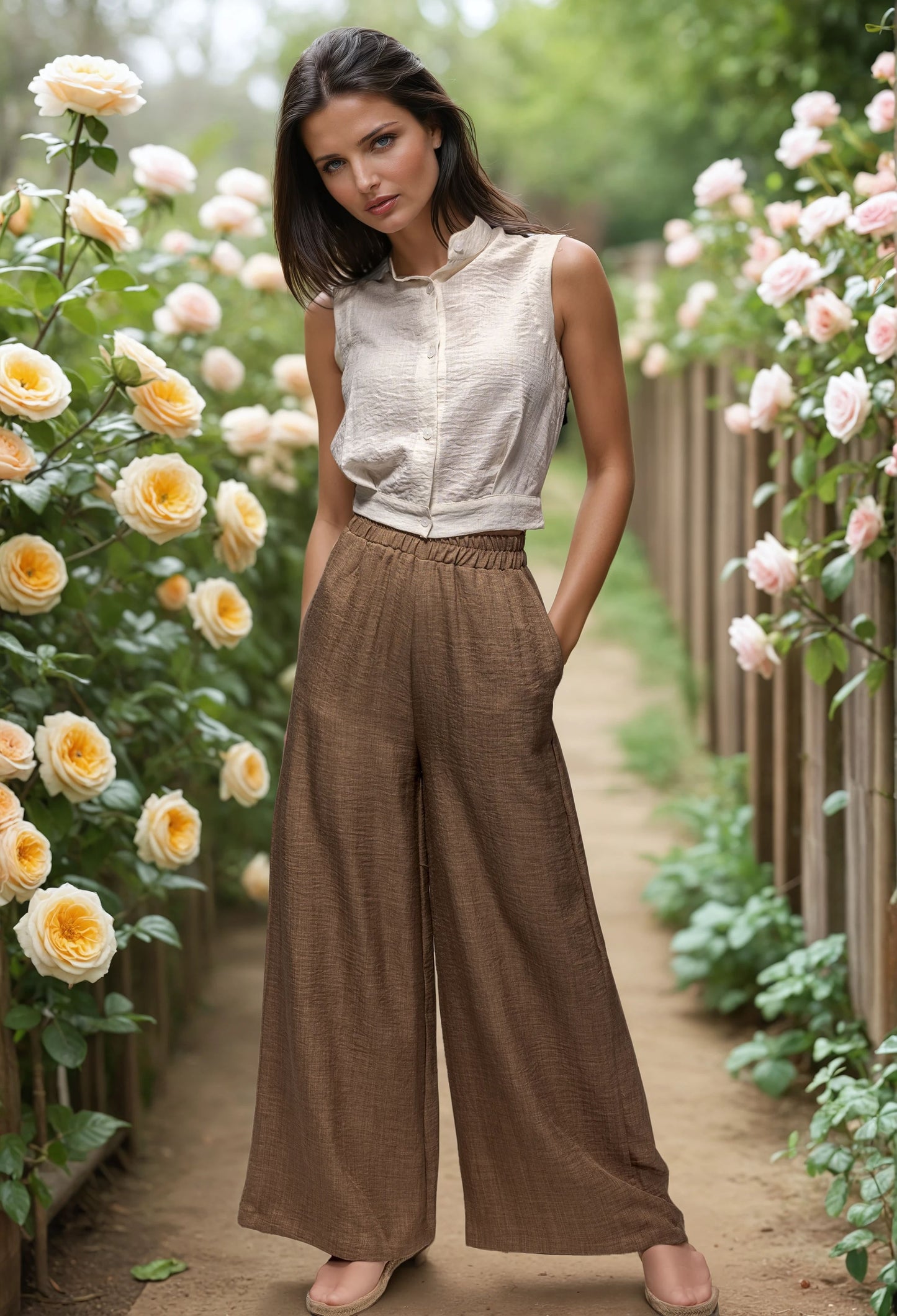 Breezy Linen Wide Leg Pants - High Waisted Summer Pants