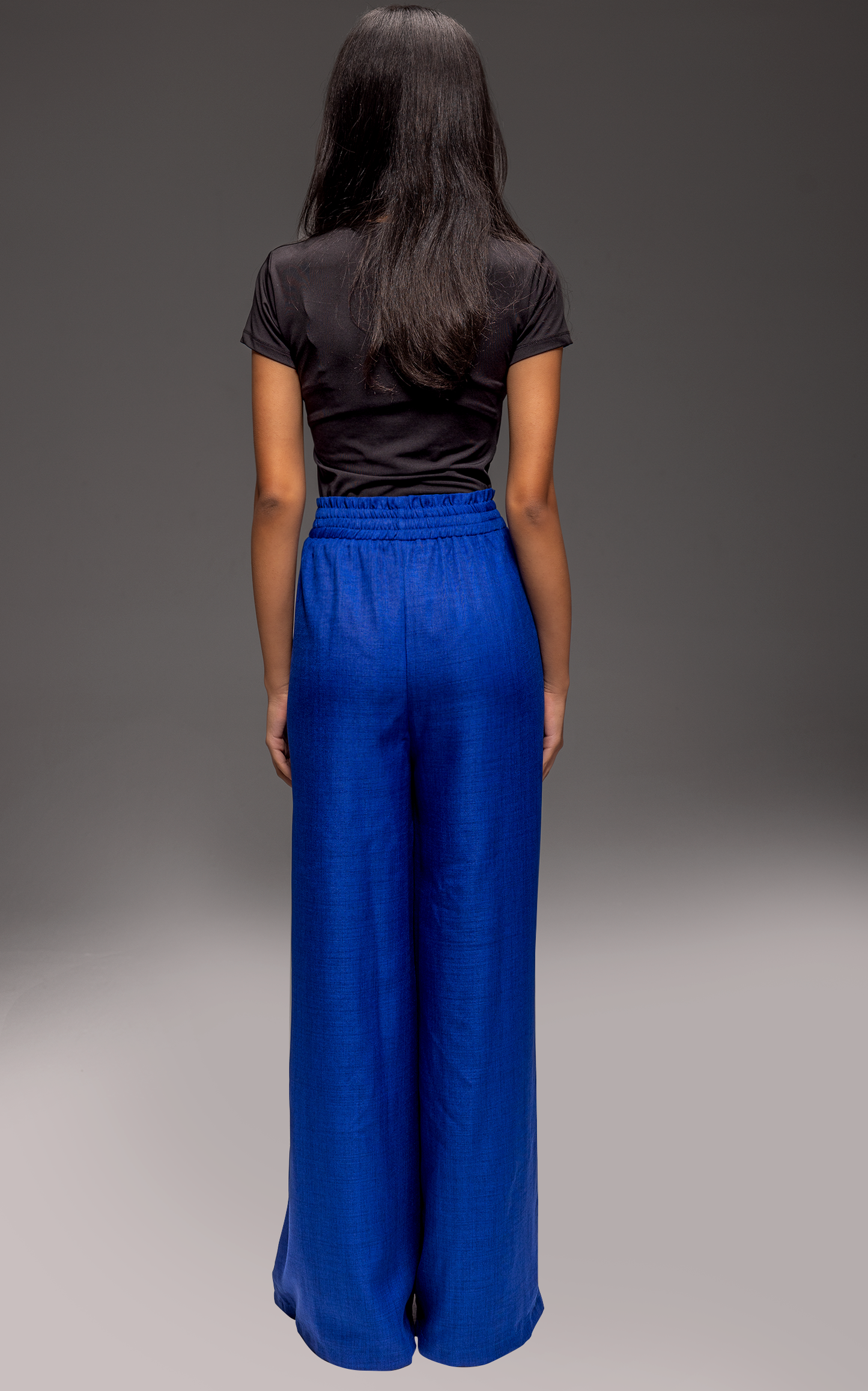Zildjan Wide Leg Linen Pants โ French Linen Belted Trousers with Elastic Waist