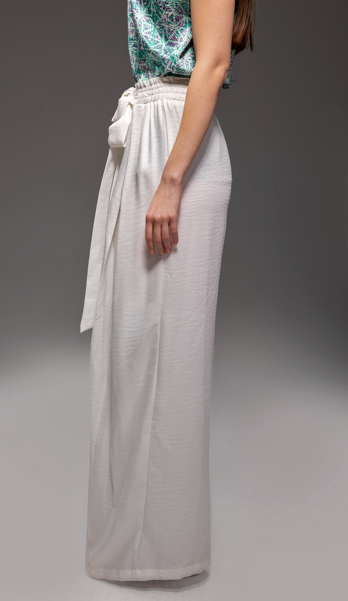 Zildjan Wide Leg Linen Pants โ French Linen Belted Trousers with Elastic Waist