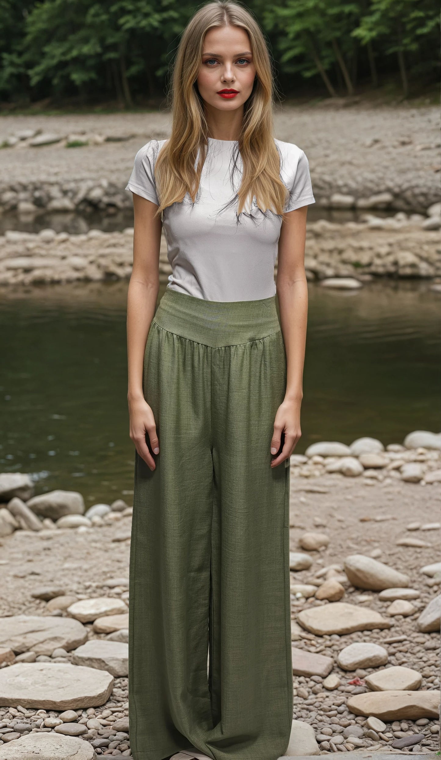 Daria French Linen Pants – Casual Chic Wide Leg Summer Pants for Women