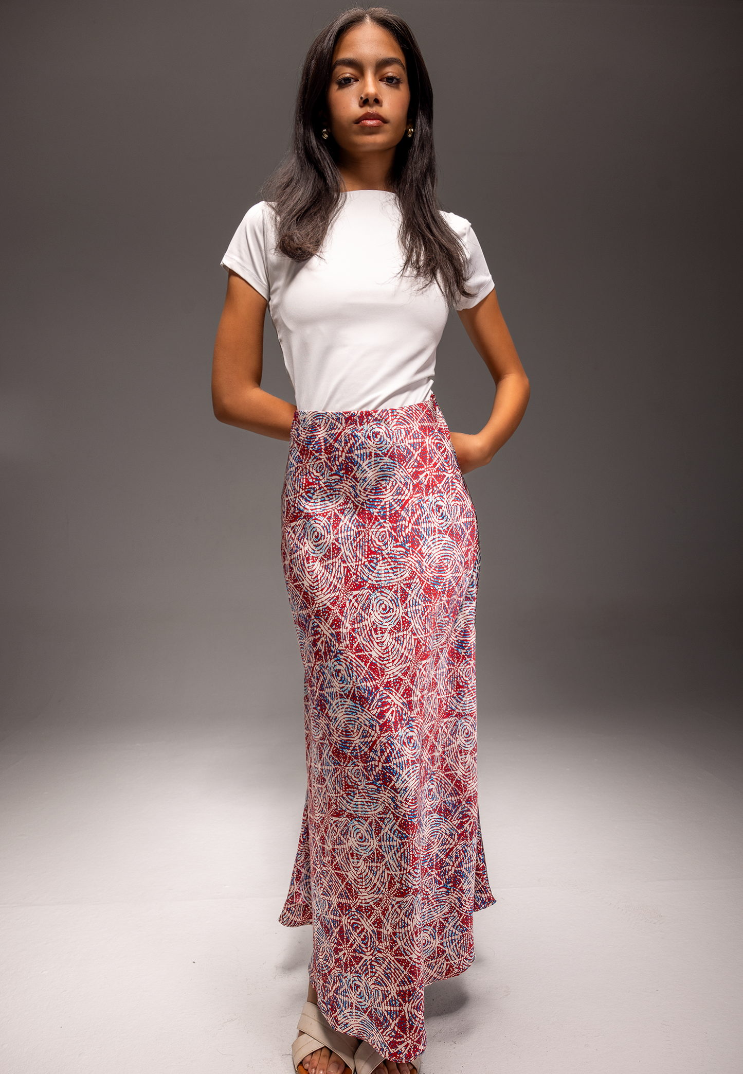 Kaleidoscope Maxi Satin Skirt-Coming Soon