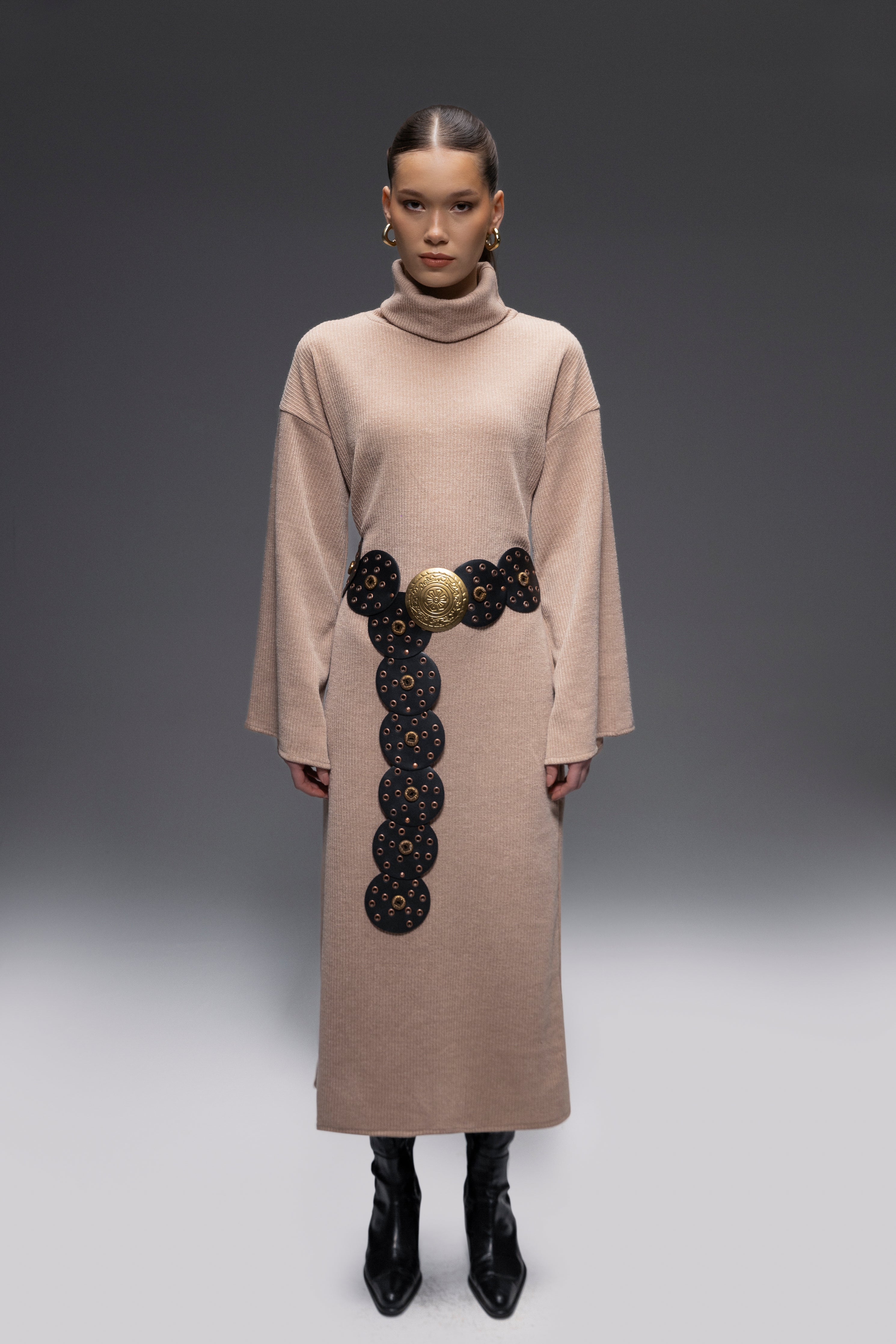Arish Knit Dress Beige Pinnacle Garments Arish Knit Dress Beige Pinnacle Garments
