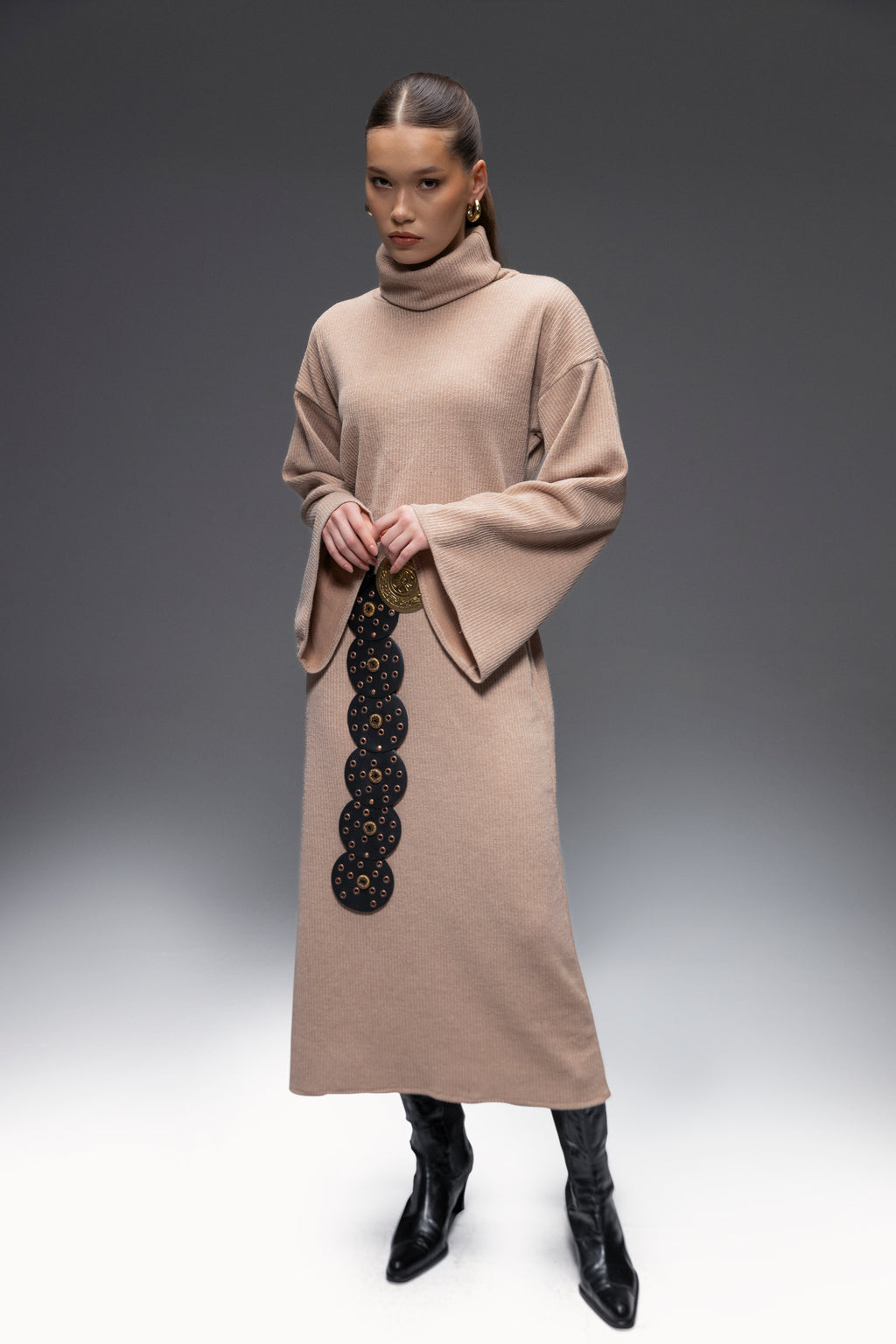 Arish Knit Dress Beige