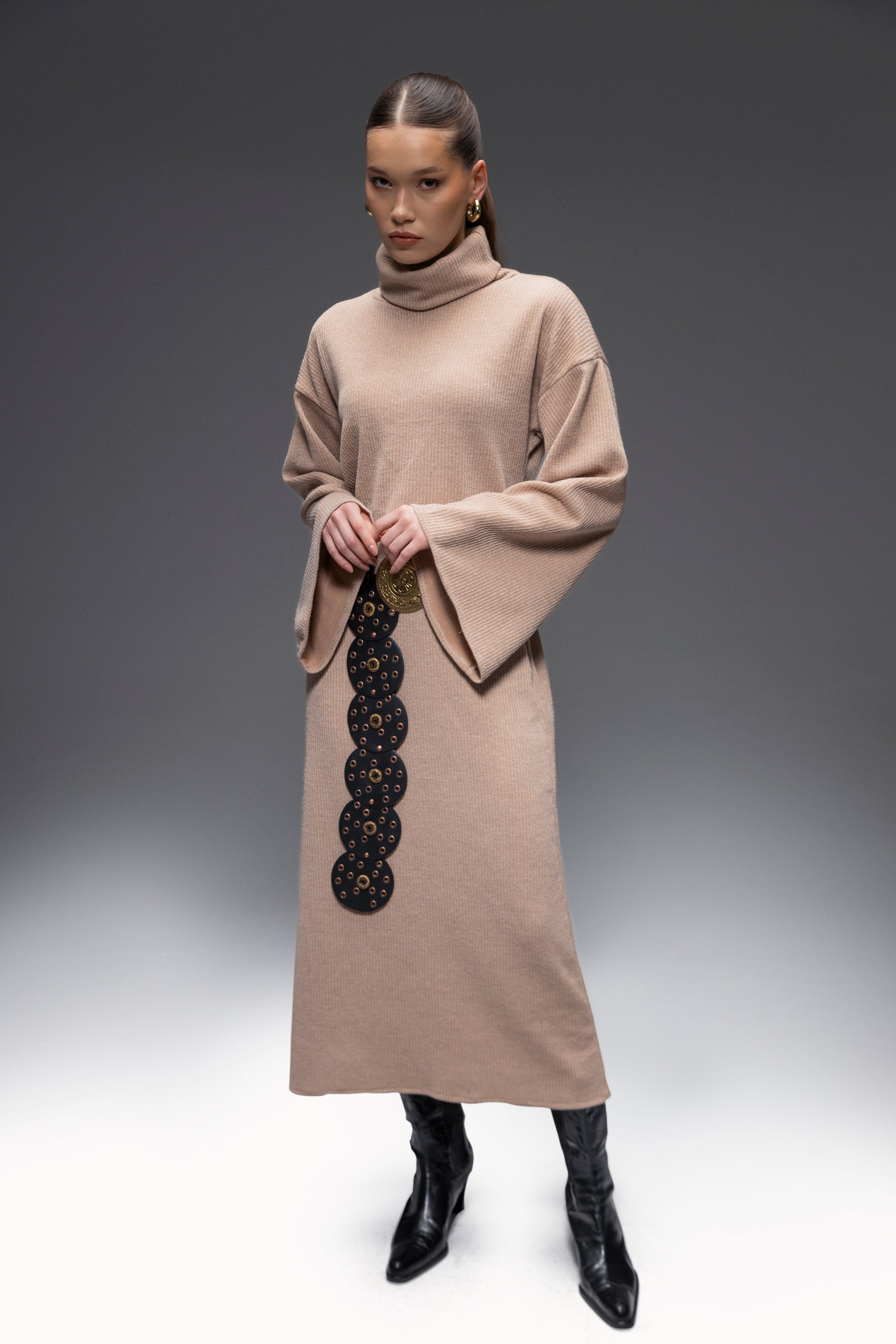 Arish Knit Dress Beige