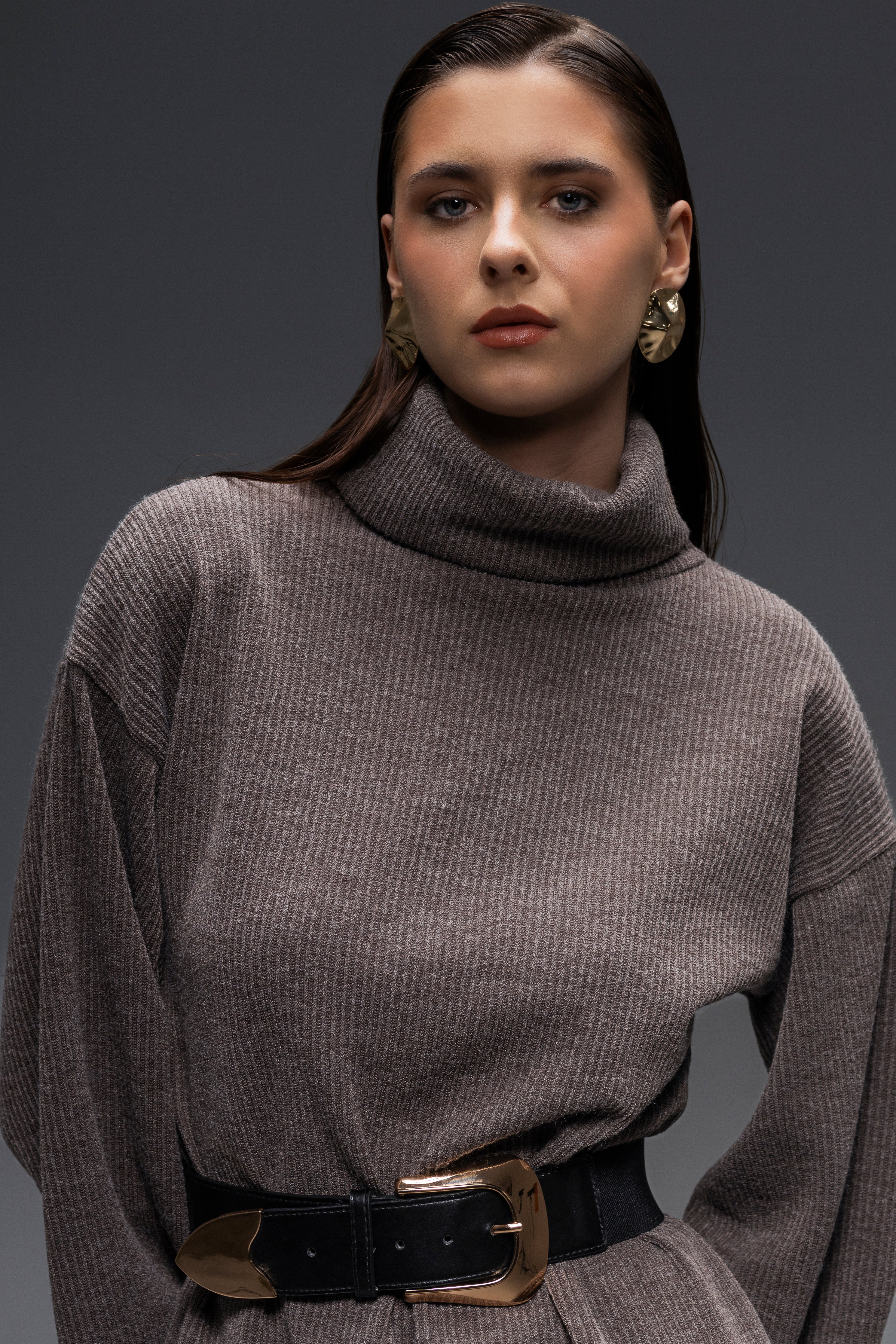 Arish Knit Dress Dark Grey