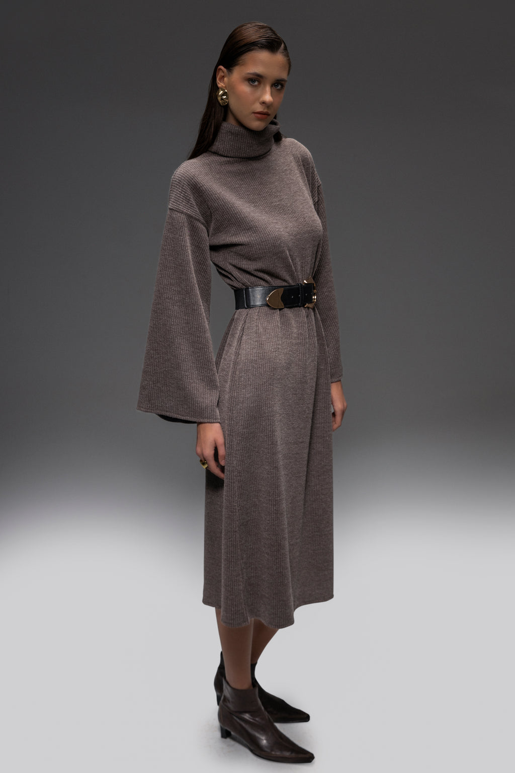 Arish Knit Dress Dark Grey