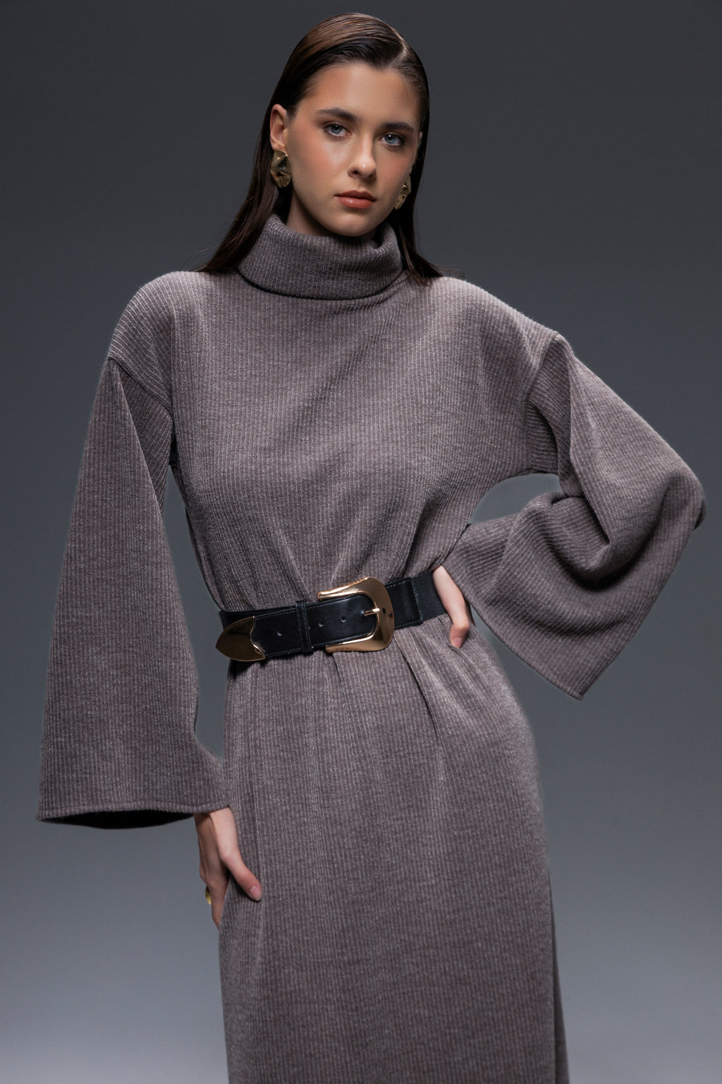 Arish Knit Dress Dark Grey