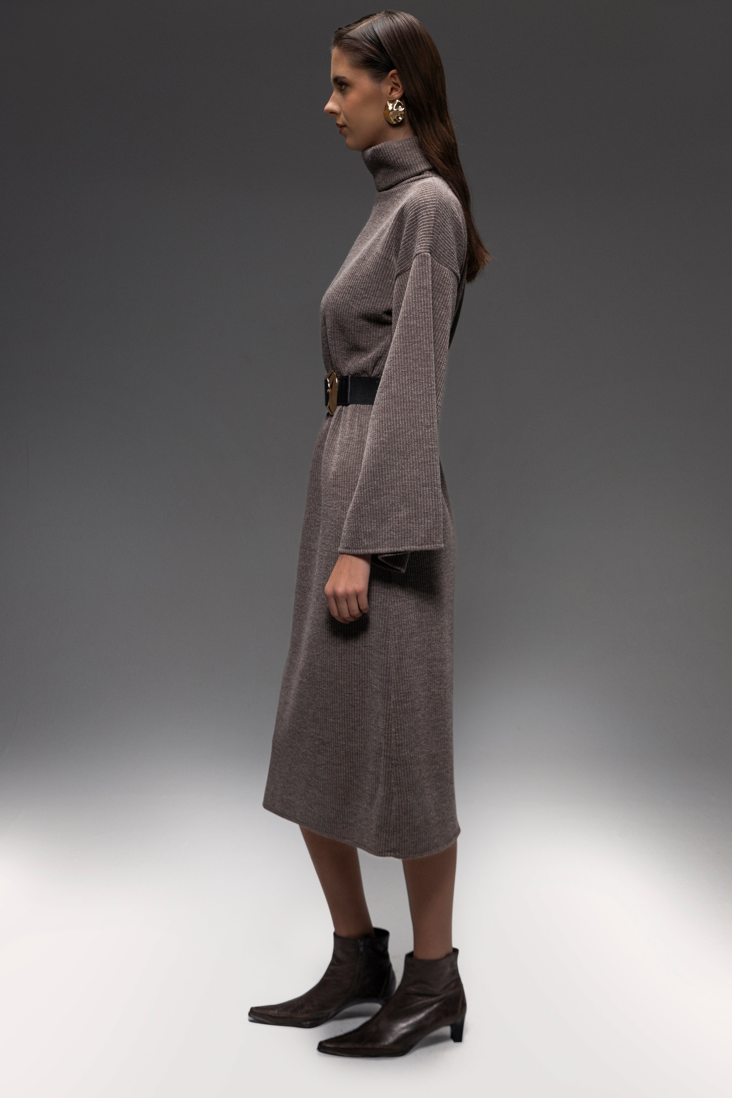 Arish Knit Dress Dark Grey