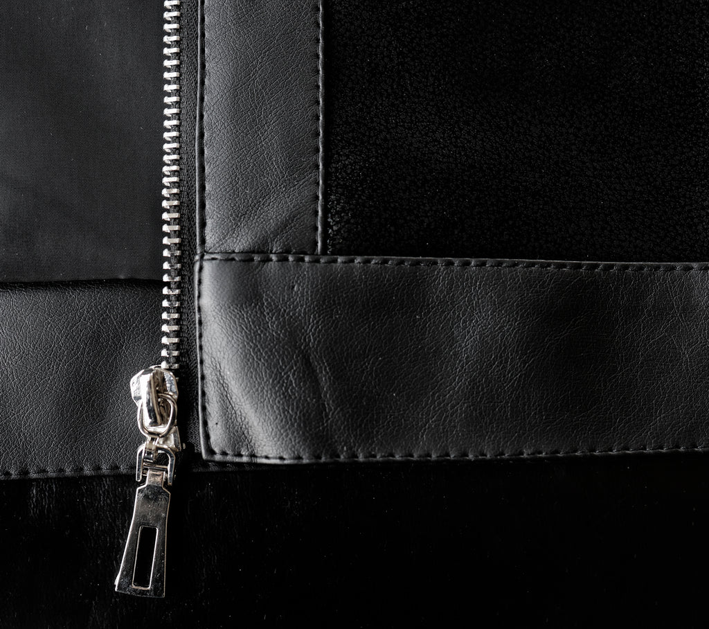 Arish Leather Jacket Athletic Mid-Weight Short Jacket  Black