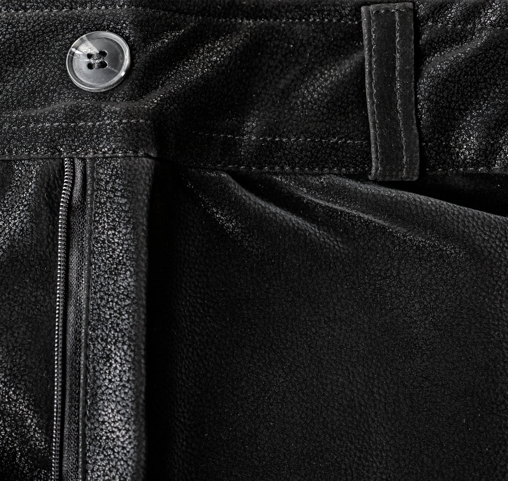 Arish Leather Midi Skirt Black