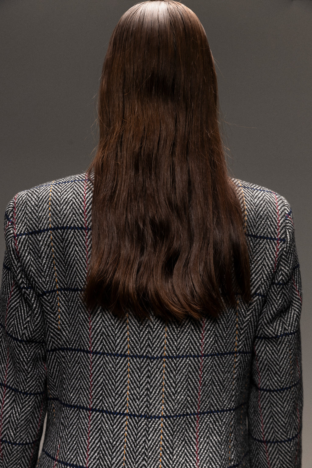 Esna Herringbone Wool Blazer Grey