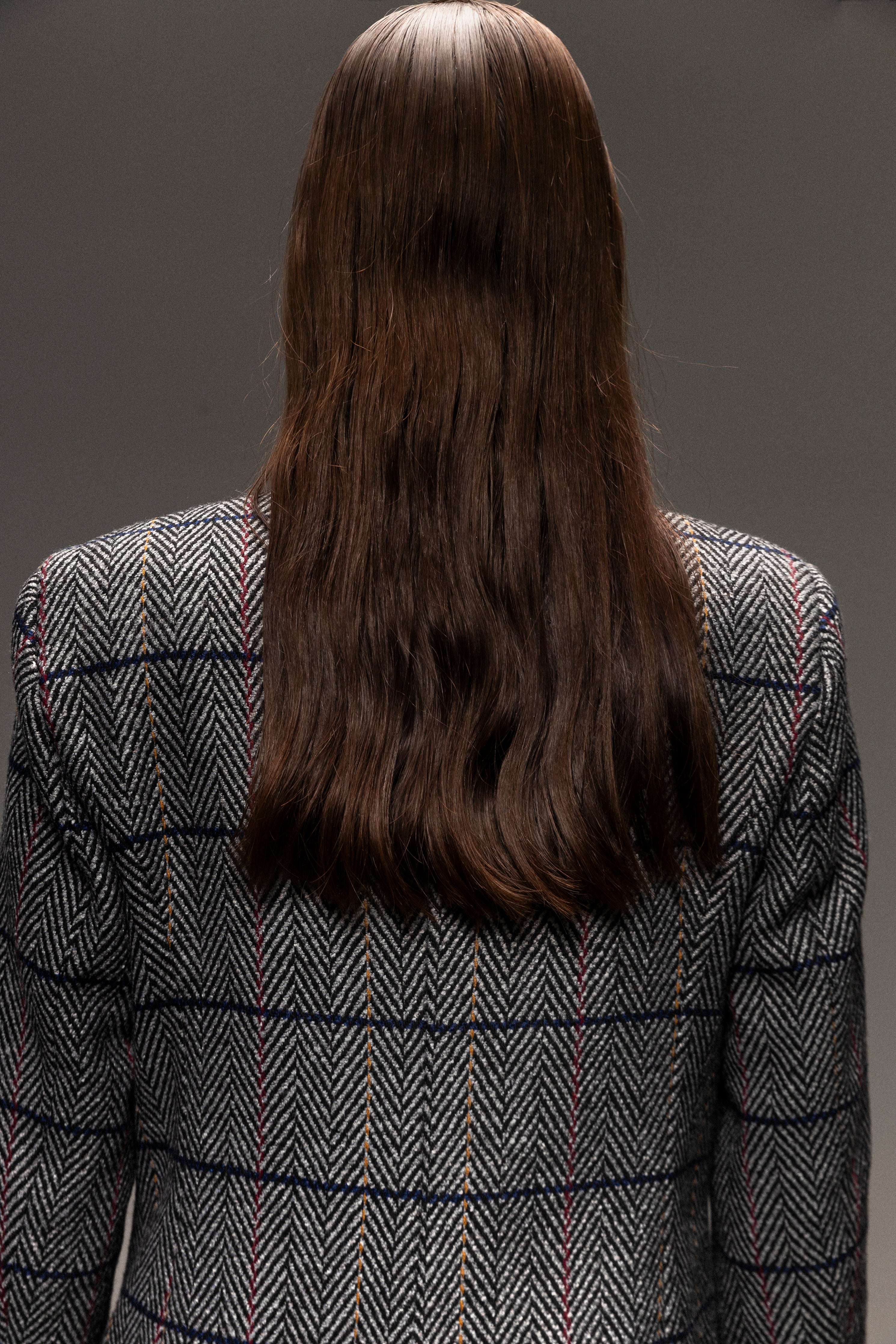 Esna Herringbone Wool Blazer Grey