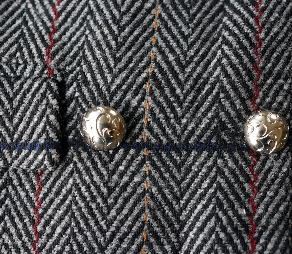 Esna Herringbone Wool Blazer Grey