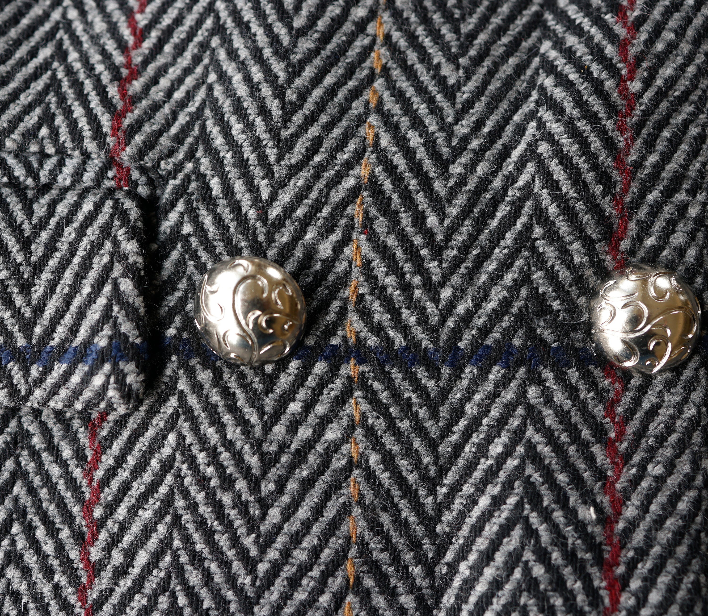 Esna Herringbone Wool Blazer Grey