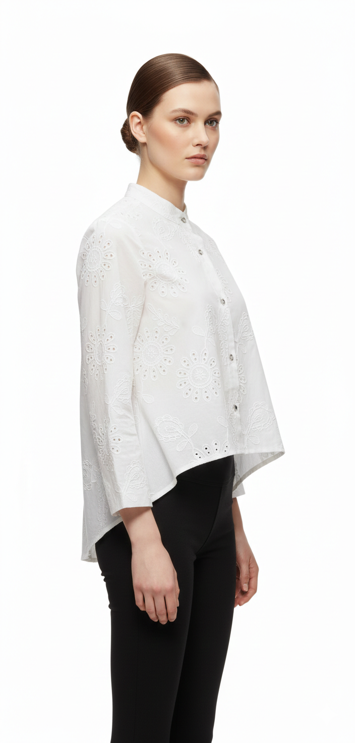 Ginara Broderie White Blouse
