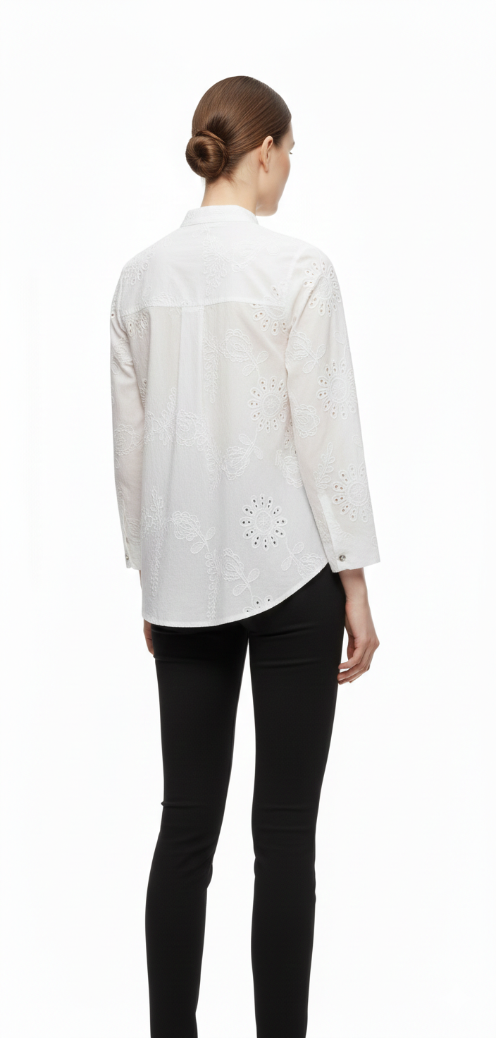 Ginara Broderie White Blouse