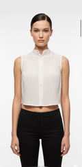 Aswan Linen Sleeveless White Top