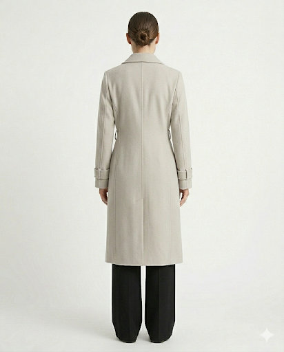 Faiyum Coat – Wool Blend Sand Overcoat