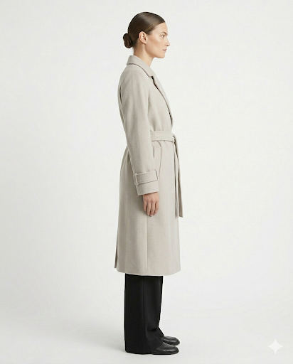 Faiyum Coat – Wool Blend Sand Overcoat