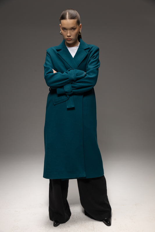 Dark Teal Wool Coat