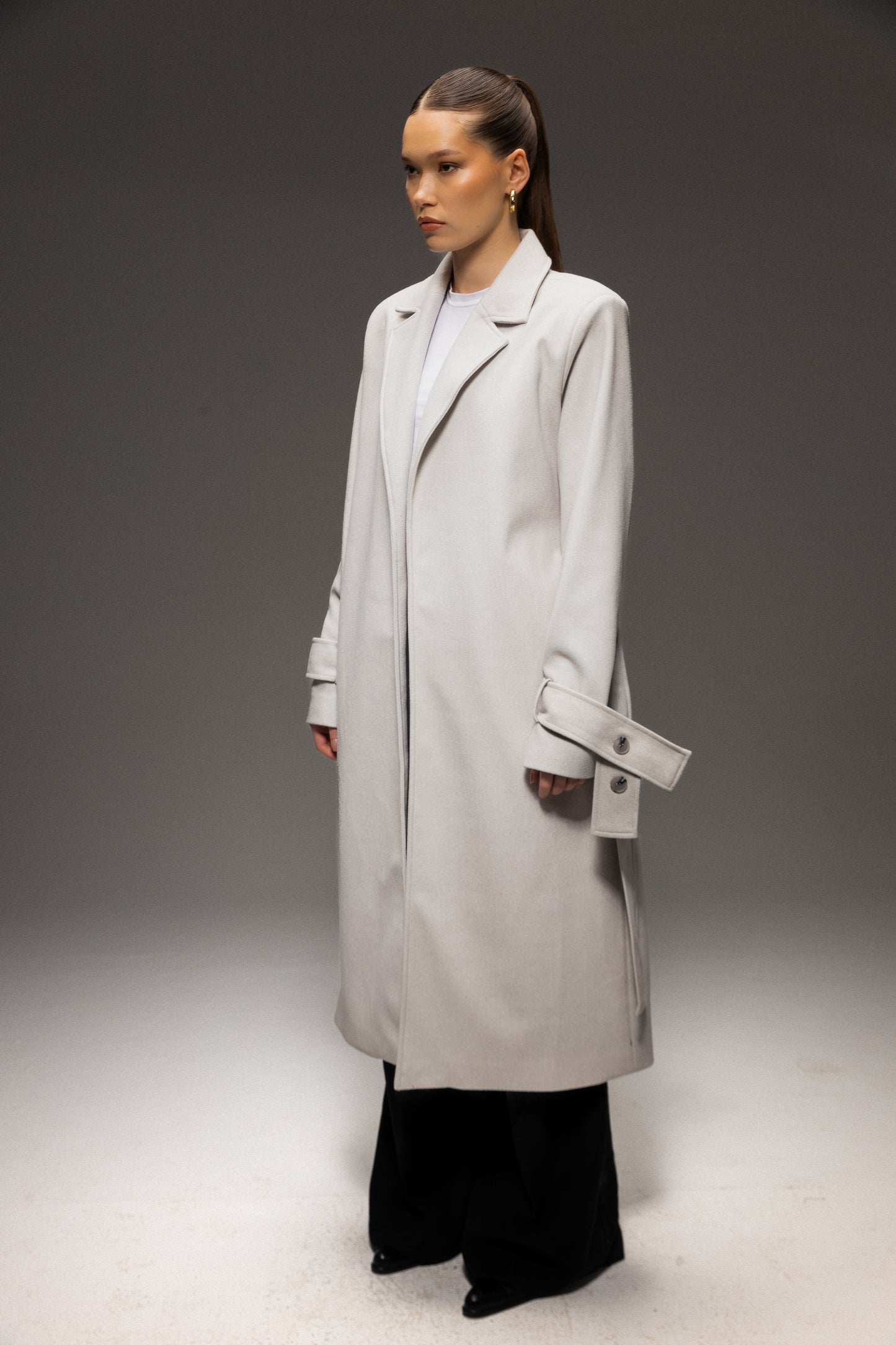 Ice Grey Wool Coat