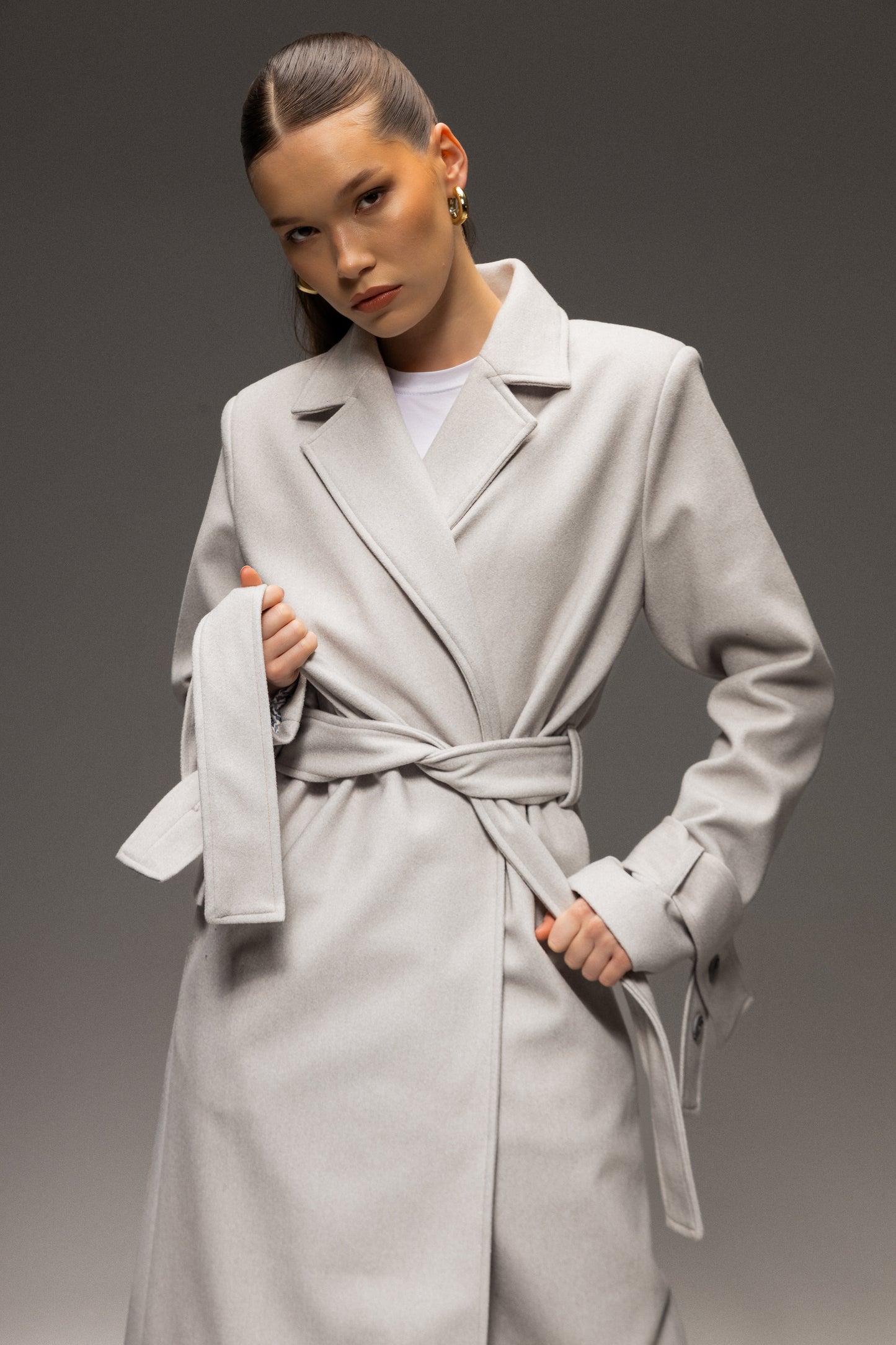 Ice Grey Wool Coat