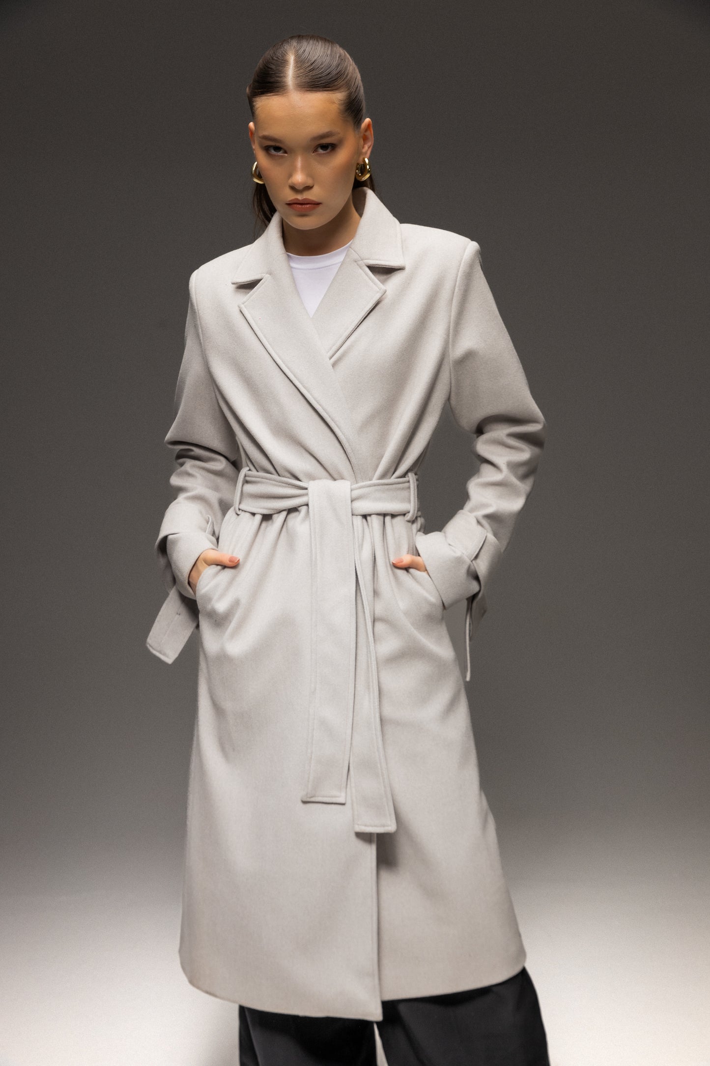 Ice Grey Wool Coat