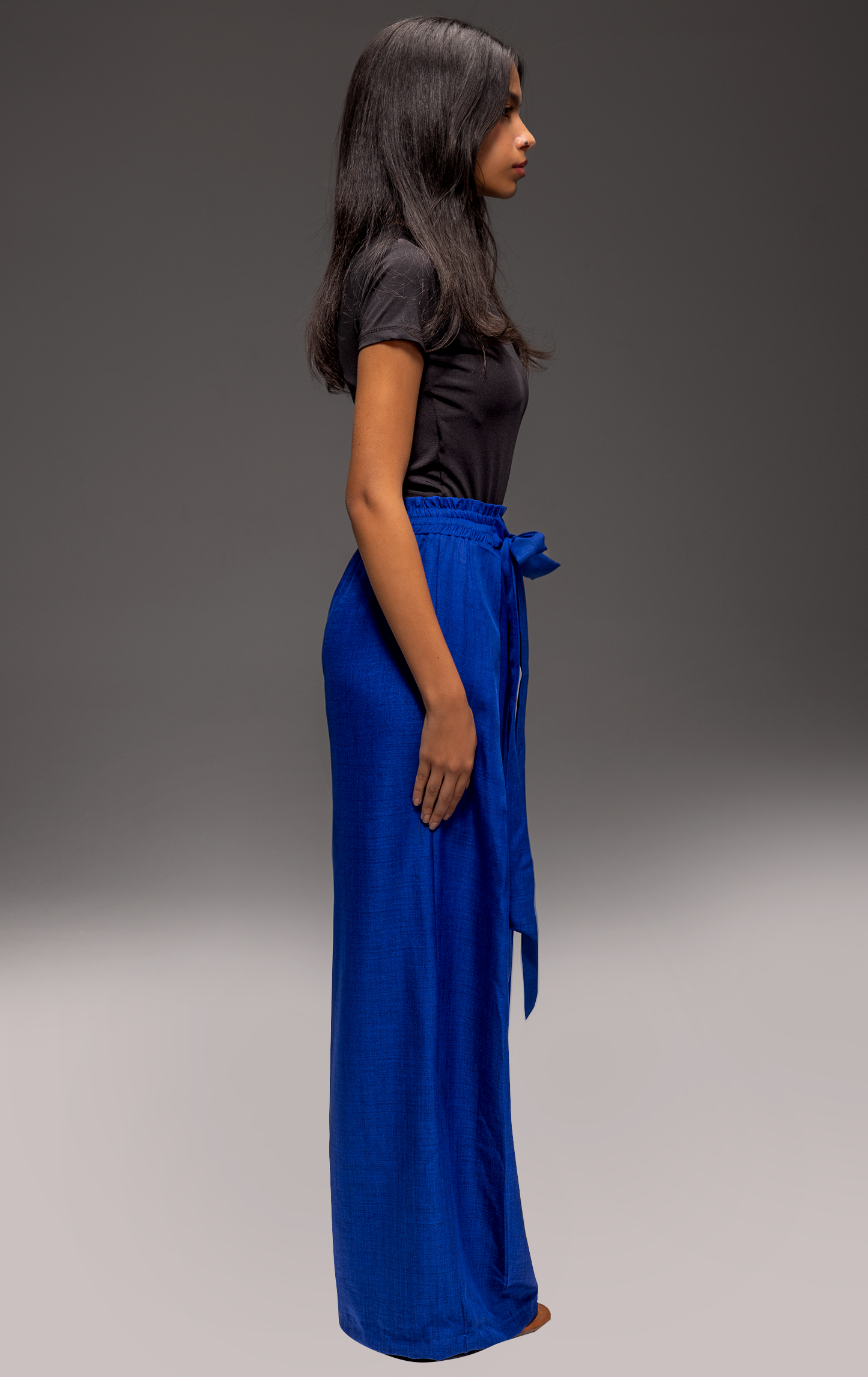 Zildjan Wide Leg Linen Pants – French Linen Belted Trousers with Elastic Waist