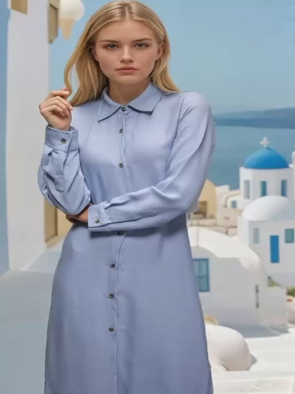 Solgar Breezy Linen Maxi Shirt Dress – Modest, Elegant & Summer-Ready
