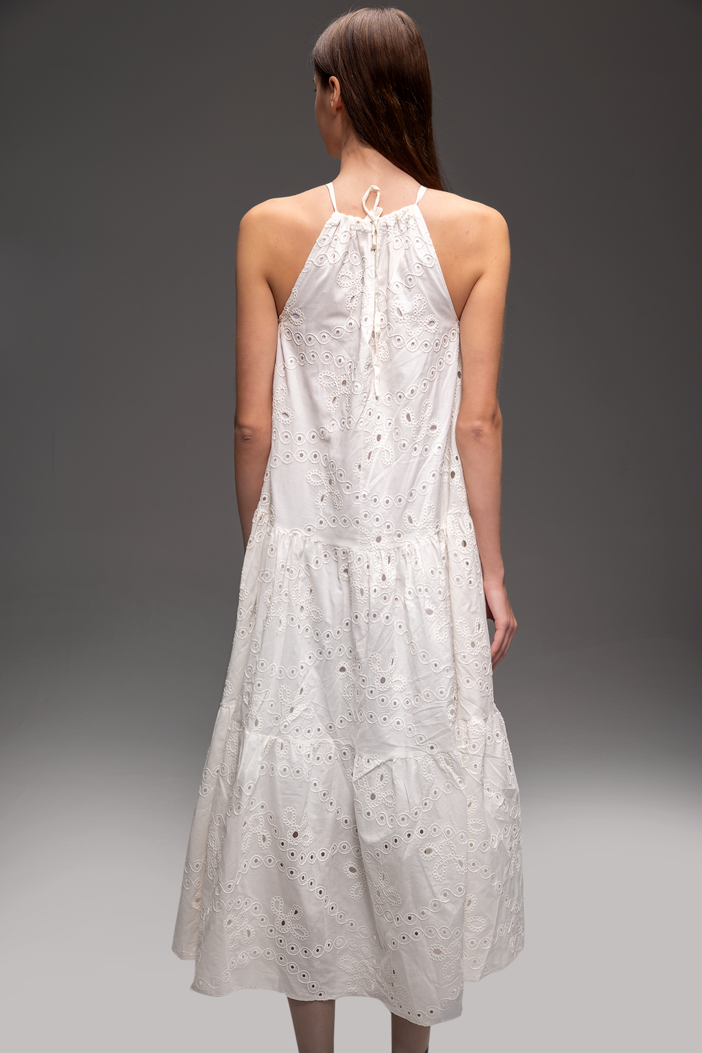 Angelic Grace Boho Cotton Maxi Dress  - Halter Neck Summer Dress for Women