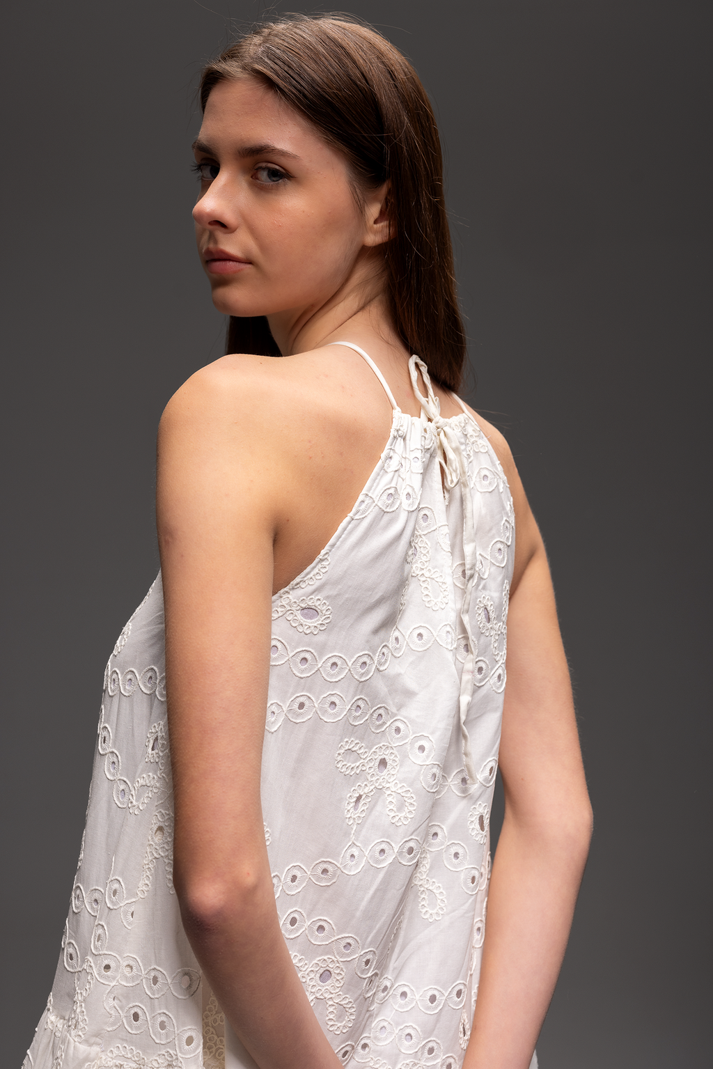 Angelic Grace Boho Cotton Maxi Dress  - Halter Neck Summer Dress for Women