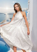 Angelic Grace Boho Cotton Maxi Dress  - Halter Neck Summer Dress for Women